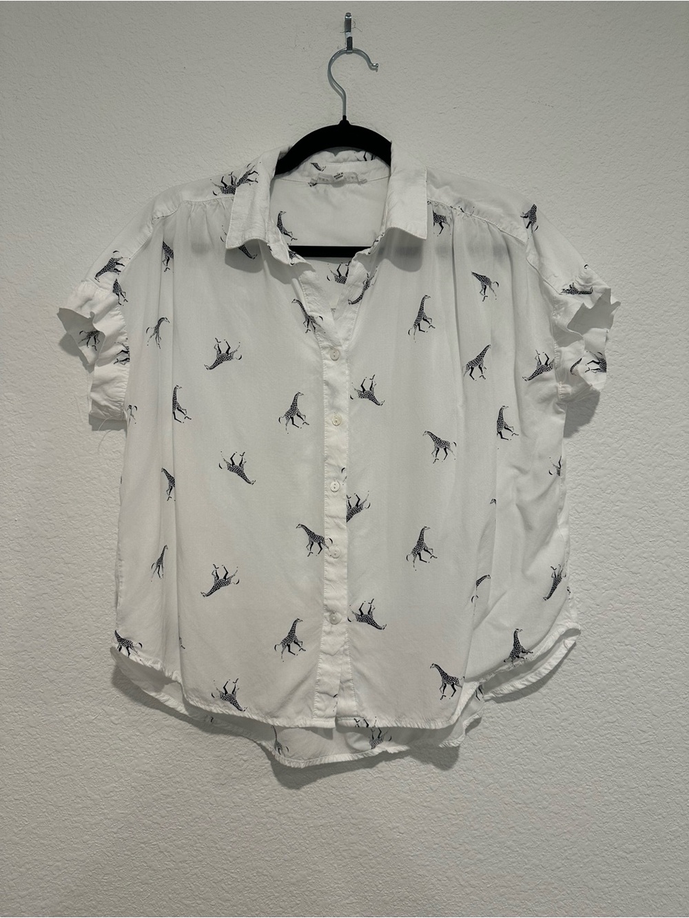 Jane+Delancey White Short-Sleeve Button-Up Shirt